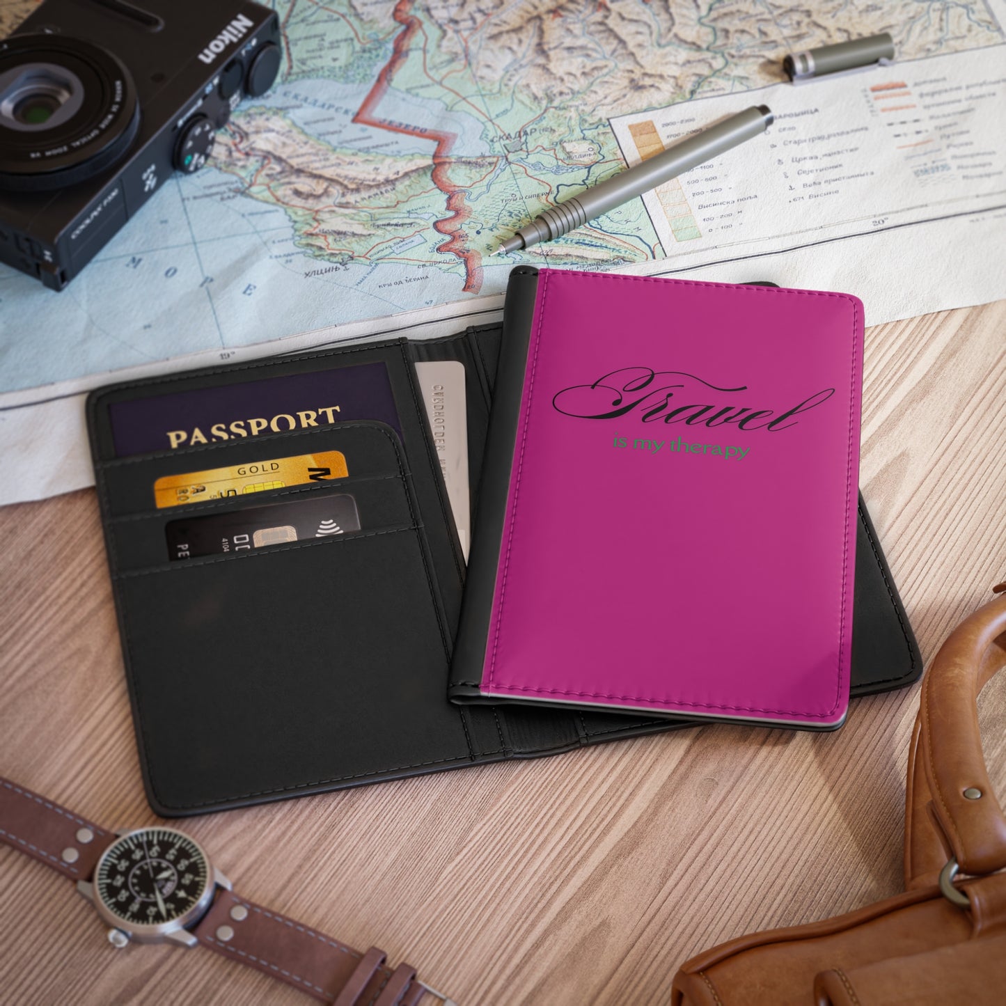 "Travel Therapy" Passport Cover