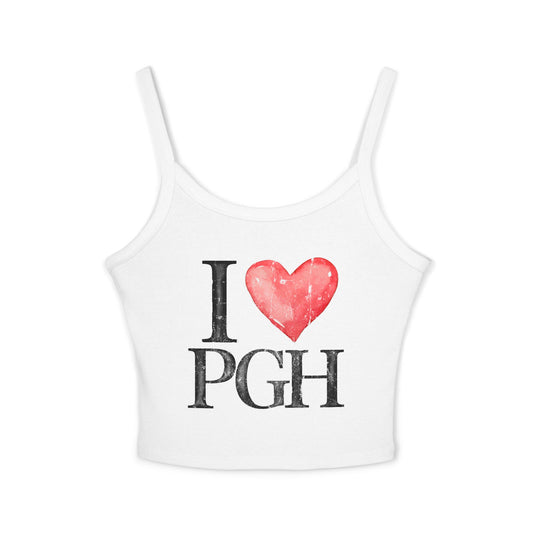 "I Love PGH" Spaghetti Strap Tank Top