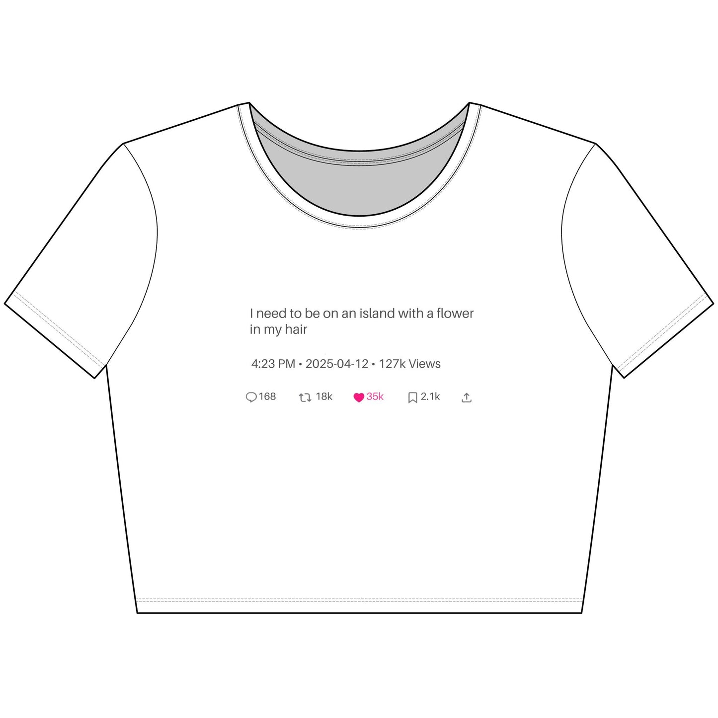 ”Current Status” Crop Tee